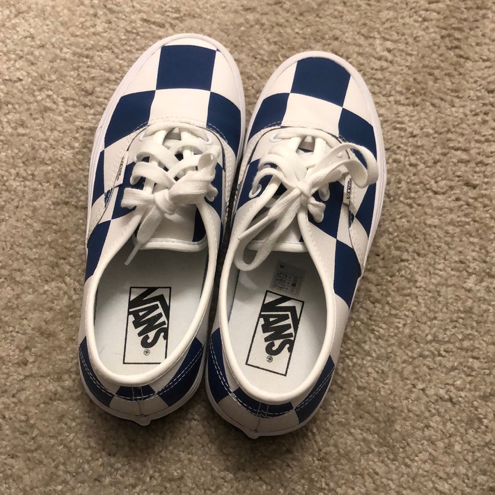 Vans blue and white checkered